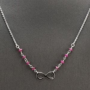 14KW Gold Necklace w/ Diamond Accent & Rubies